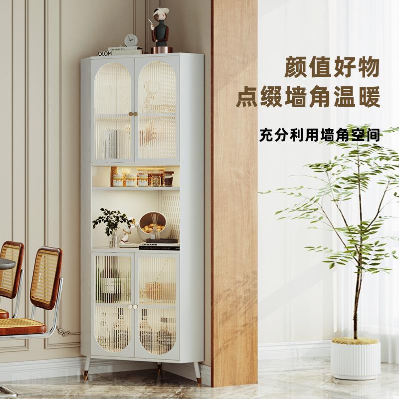客厅转角柜卧室拐角置物柜靠墙脚落地三角柜可移动北欧简易厨房柜