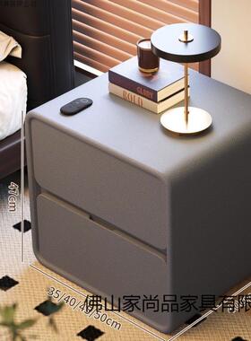 黑色头柜现代简约20床25新简款卧储室床边柜实木置物收纳-25柜易