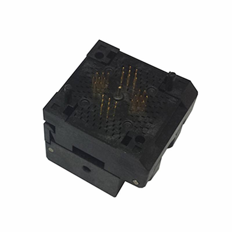HMILU厂家QFN32-0.5翻盖弹片老化座5*5射频卡ic编程座QFN32烧录座