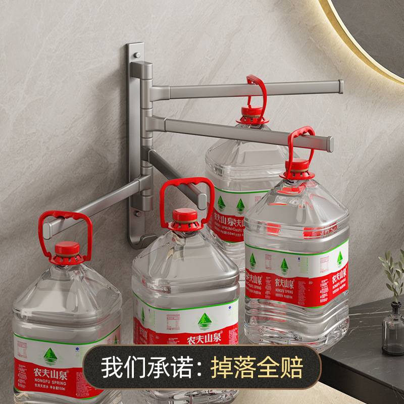 ft 优勤灰旋转毛巾架卫生间免打孔毛巾杆挂架浴室太空铝置物架