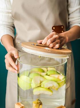 商用果汁桶带头自助饮餐厅玻tb-63767餐具器皿璃龙料桶果汁鼎饮料