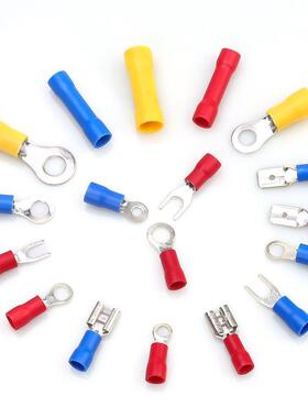 12芯00pcs冷压端1200冷压子子叉型U型Y型预绝缘接端铜线接线鼻子