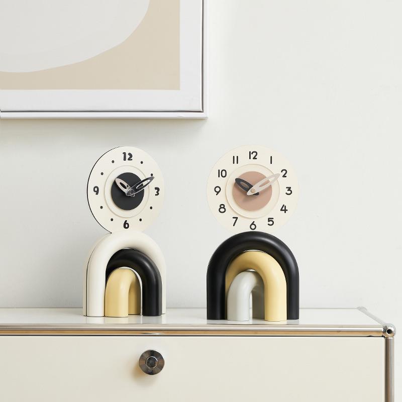 zom卧BNO室座钟装饰品家居o玄关电视面柜轻奢大气高档桌o摆件