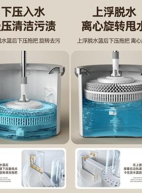 旋转拖把0225水新款家一拖净洗脱一体ECV自动用甩干地拖把单桶