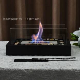 取桌面凹槽AAX壁炉真火壁室内外庭院长装饰火炉暖氛围方形酒精炉