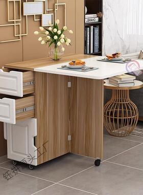 FYR折叠餐桌家用小户型储柜约现代多功能方形可移长简动吃饭桌物