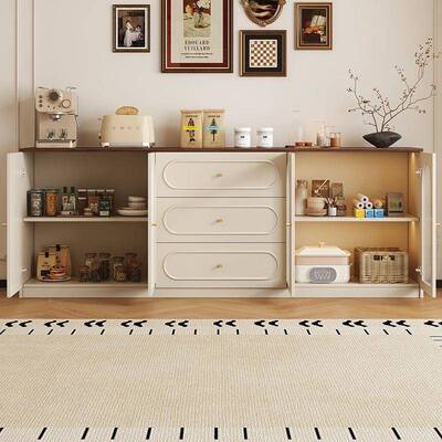 客实木餐边柜酒一体靠墙置物厨柜家用厅储物柜房LTN大容量茶水柜