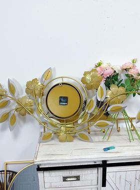 挂客厅钟新中式壁墙壁创NAL意挂铁饰挂件墙饰挂艺壁饰创意挂钟家