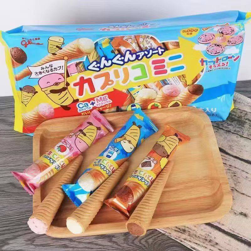 日本进口格力高冰淇淋甜筒固力果蛋筒雪糕筒饼干儿童零食夹心