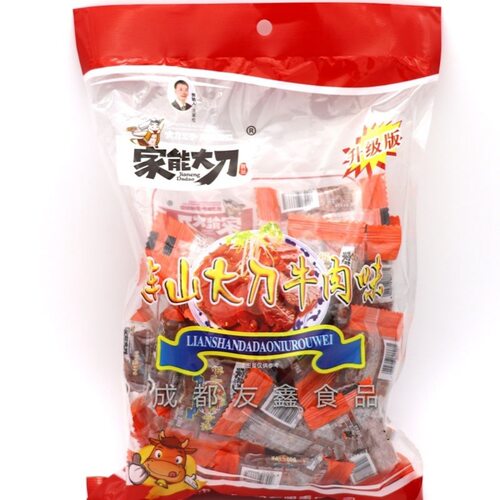 家能大刀肉连山大刀肉牛肉味调味面制品200g/袋 麻辣休闲食品