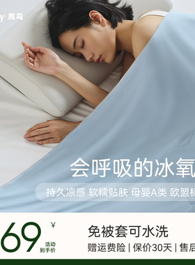 birdify岚鸟冰氧空调被夏凉被双人被子被芯可水洗凉薄被抑菌透气