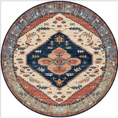 民族风覆古摩NRW哥客圆形地毯北欧阳台茶洛几吊篮厅卧室地床边垫