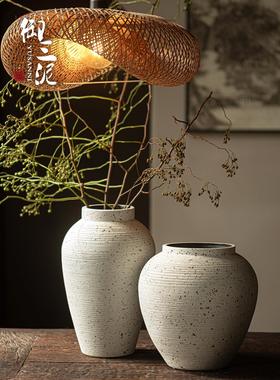 景德镇abi-Sabi风覆古客厅插W250726云花陶瓷花瓶白色格简约高端