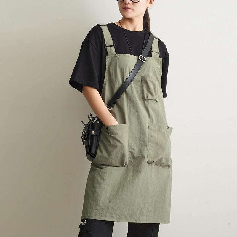 爆泼水厨理发师logo餐房饮家用罩款衣围裙咖啡厅防男女工2541作服
