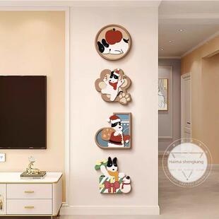 多巴胺有的狗入HXY口装画客厅小电视背景墙挂画入口门走廊过趣道