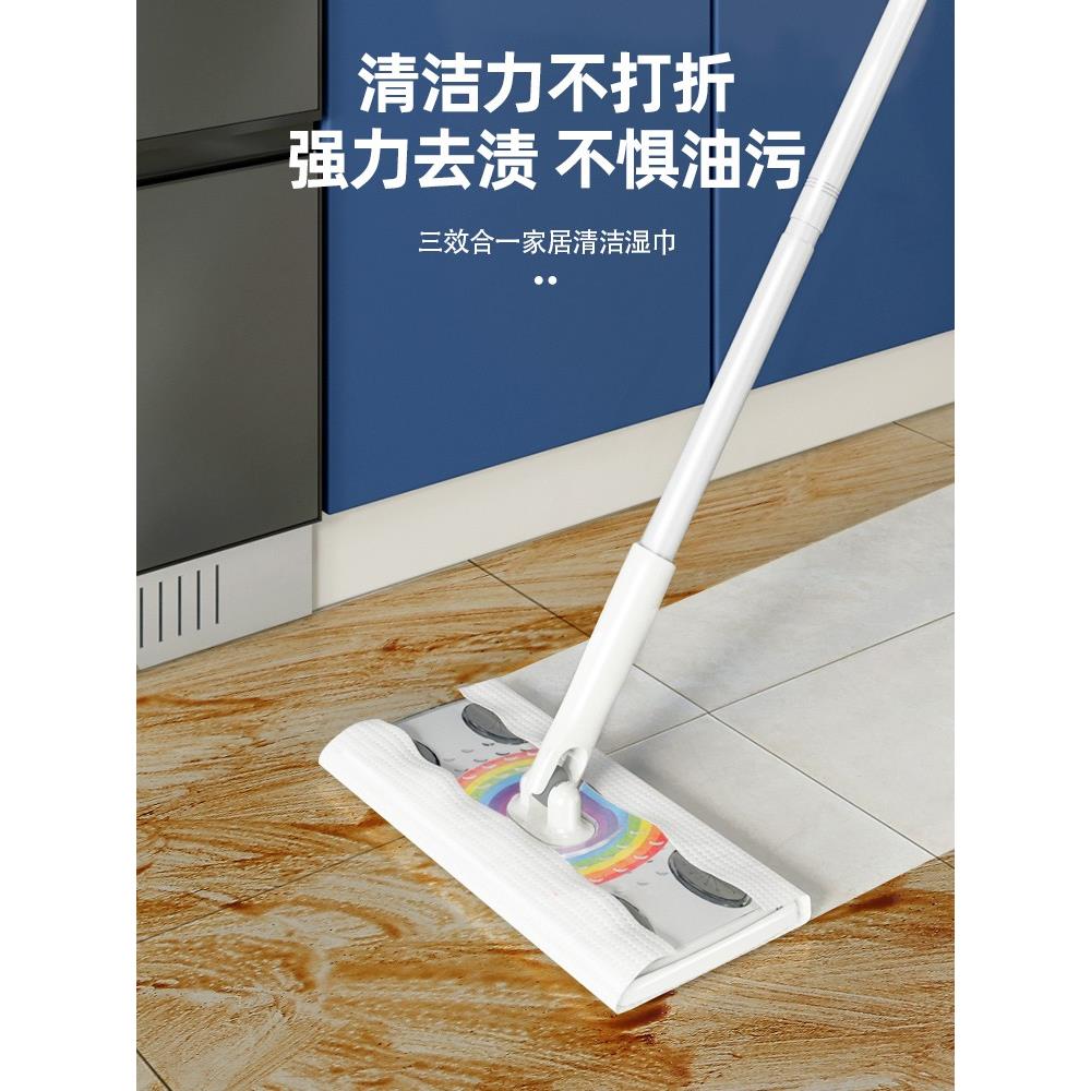 宝家洁懒人静性电除/尘纸拖把家用一拖用布净一次免洗拖把家湿纸