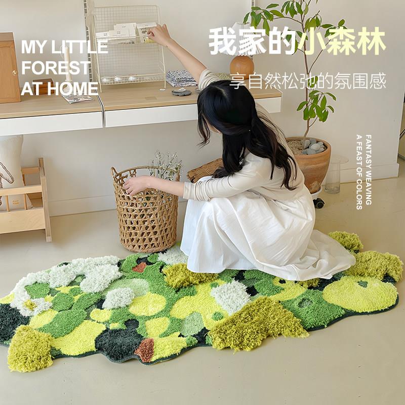 苔垫藓地毯卧床边加厚绿色地衣帽间装饰飘窗毯奇迹花园长条垫子室
