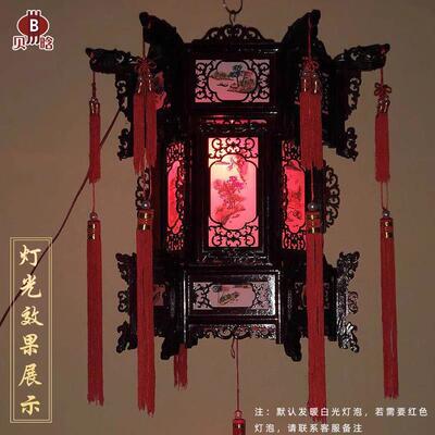新实年木彷宫IEM灯木雕乔迁新房有机玻璃灯笼中古龙灯阳台式大门