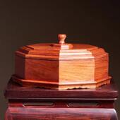 食缅花梨红木干果盘实木中式 WXY0146分格家用客厅茶几零盒婚庆木