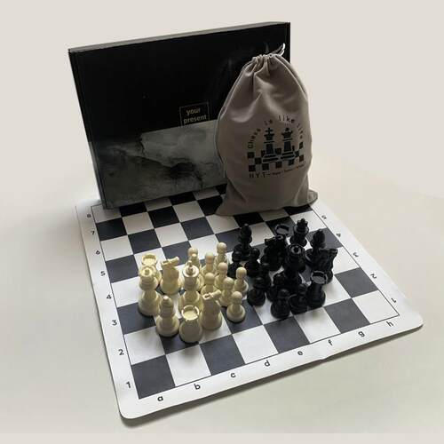 国际象棋棋盘教棋子套WOK装可折皮革盘大号王高9叠5mm学生童儿比