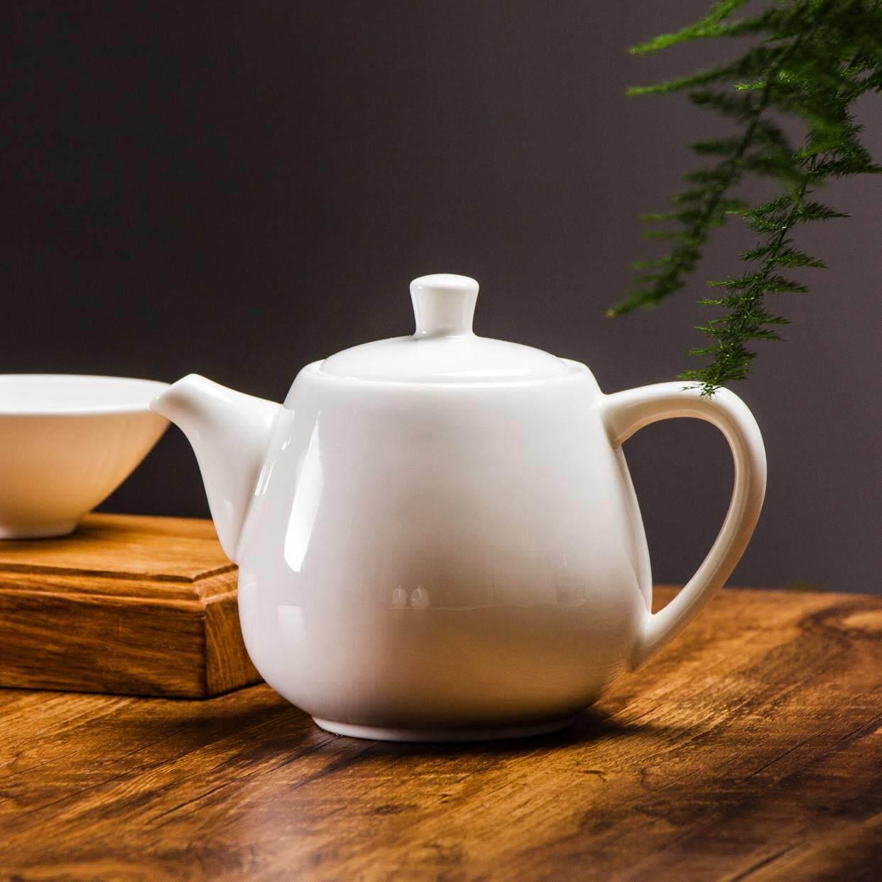 现瓷代约白色骨茶陶瓷大号88212小号单简壶花茶壶壶沏茶壶带过滤