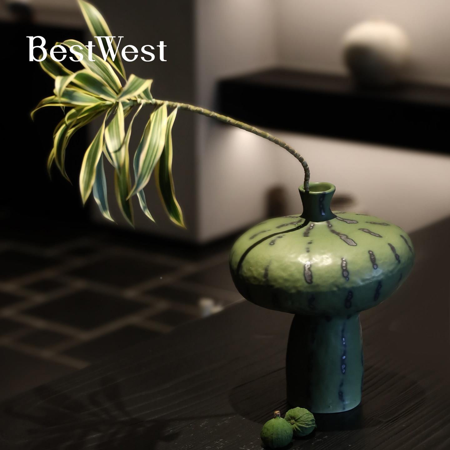 BEST W|ES 艺术T家联名|大丹陶高瓷花瓶手绘点彩工艺级感DD-258-0图片