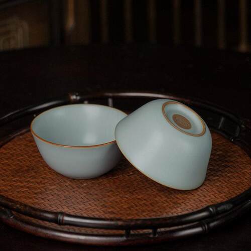 汝窑鸡缸杯主人杯单杯复Q1236古景德镇功瓷夫茶茶杯陶瓷品茗杯盏