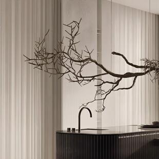 枯树枝景真树干水室内景20250626观造枯山造景新中式假树仿树真造