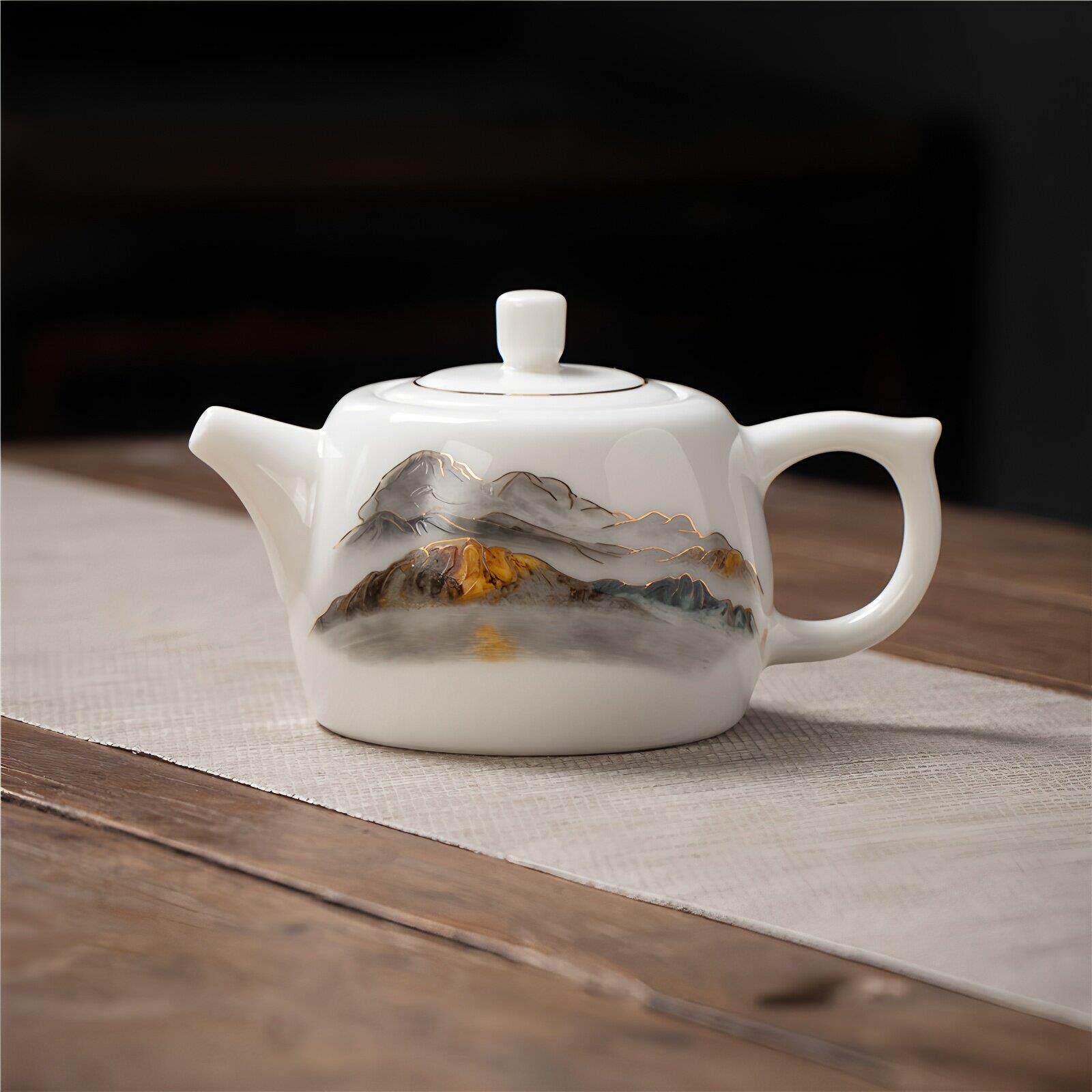 简约羊脂玉办白瓷功夫孔茶EBE防具家用泡茶烫茶壶单品公泡茶器球