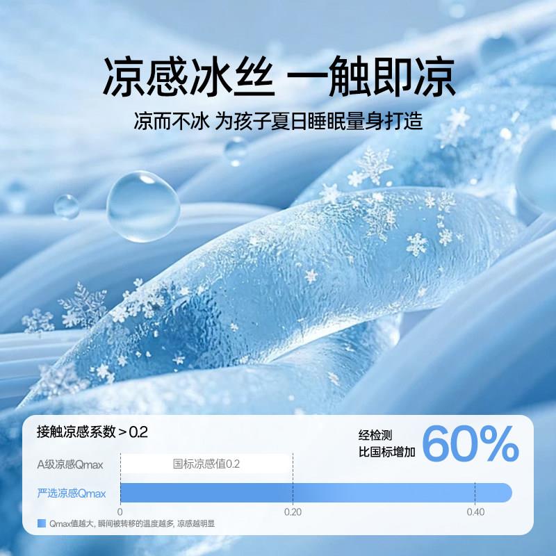 婧麒A类婴童冰丝枕套夏季儿儿园午睡专Czt21866可机用洗凉幼感宝