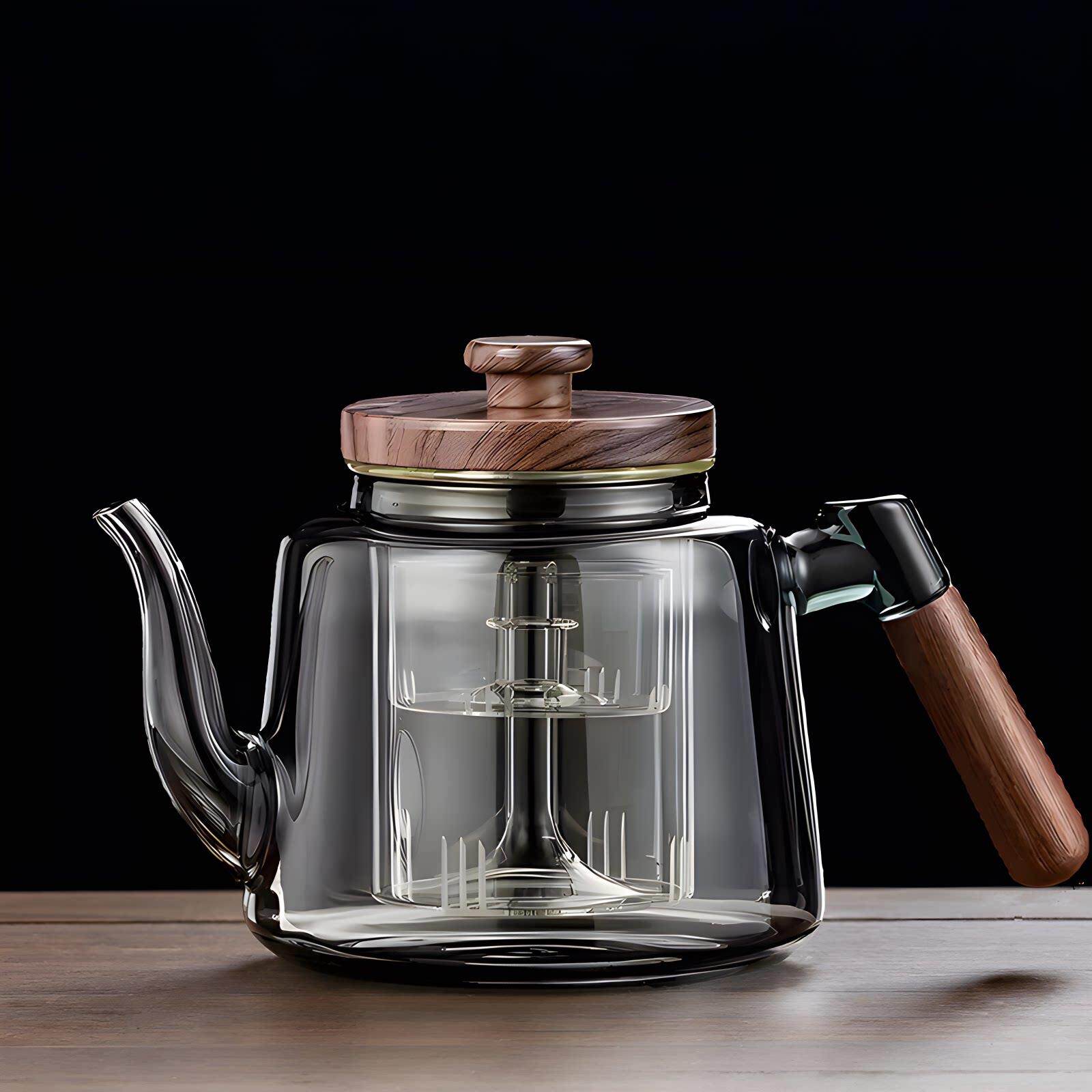 新款加厚煮茶壶蒸煮黑一体炉煮茶空灵壶器玻璃烧水茶壶晶泡茶专用