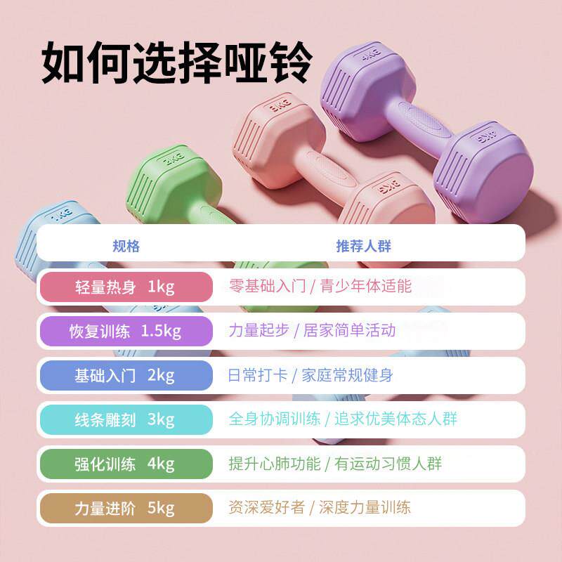 哑铃士健身器材家用KG一对瑜伽杠女铃儿童男YKJ0043青年3KG小少哑