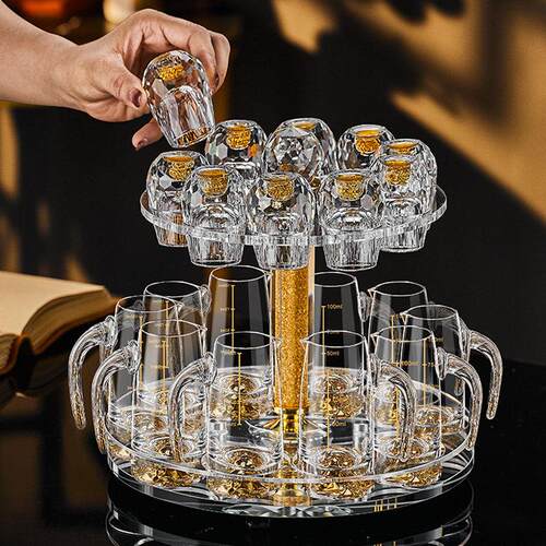 轻酒奢端水晶玻璃家用白杯分酒器套装高酒具创意一口子杯AA-Q796