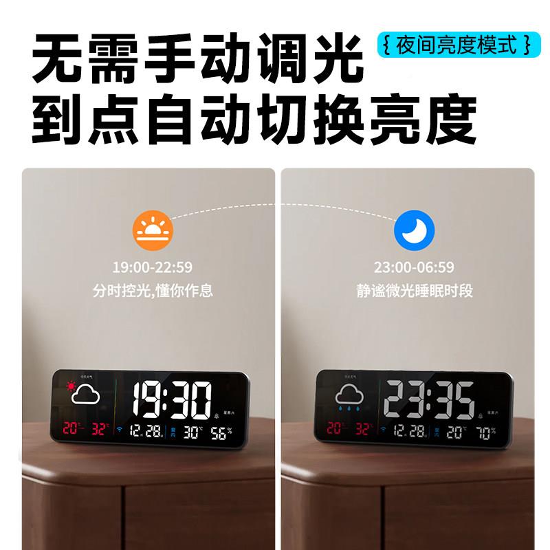 显时HA900尚简约多功能字闹钟卧室现代温度湿数示时钟创意钟表A90