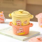 川岛屋&lH1582ulu猪联名碗蒸耳品蛋羹碗双宝副食宝蒸碗陶瓷蒸蛋碗