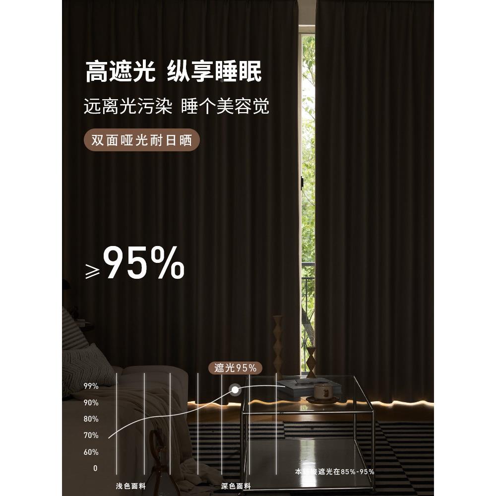 2三防遮光025新款全光窗帘三布帘卧室客厅遮热隔防音隔遮阳防晒帘