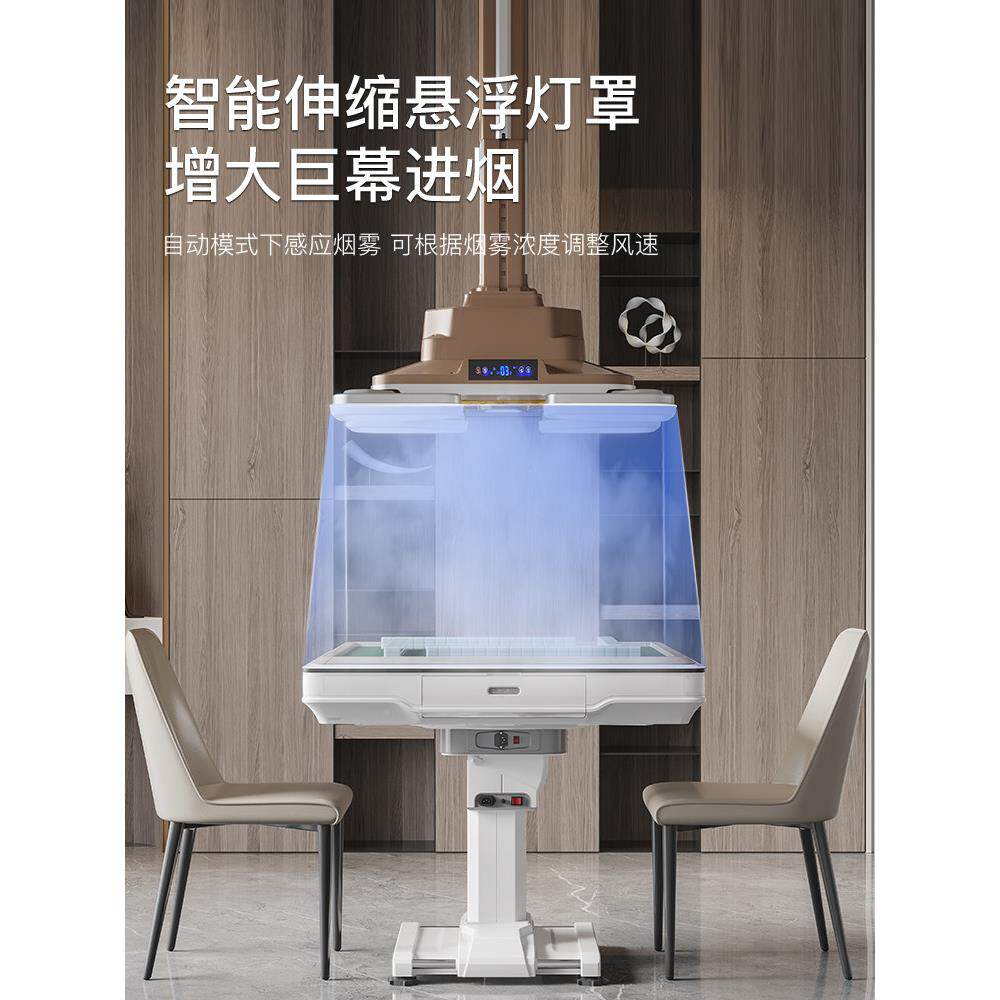麻将机吸智能吸烟灯升烟降吊灯麻将室棋房排烟机排风扇牌净室空气