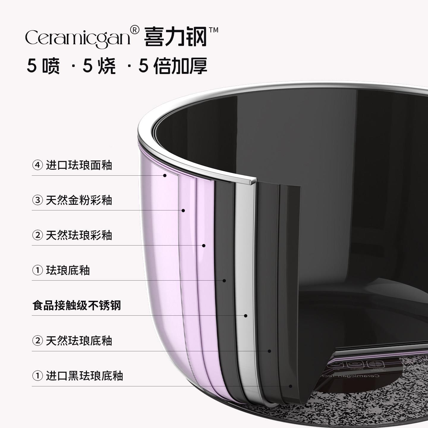 Graistn锅y格蒂Granisty珐琅l锅汤锅家用电磁炉燃气灶专用不锈钢
