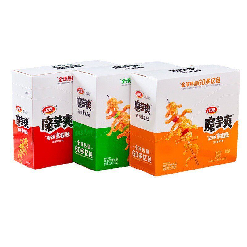 卫龙魔芋爽整盒15克*20袋素毛肚魔芋丝加量装香辣麻辣味零食批
