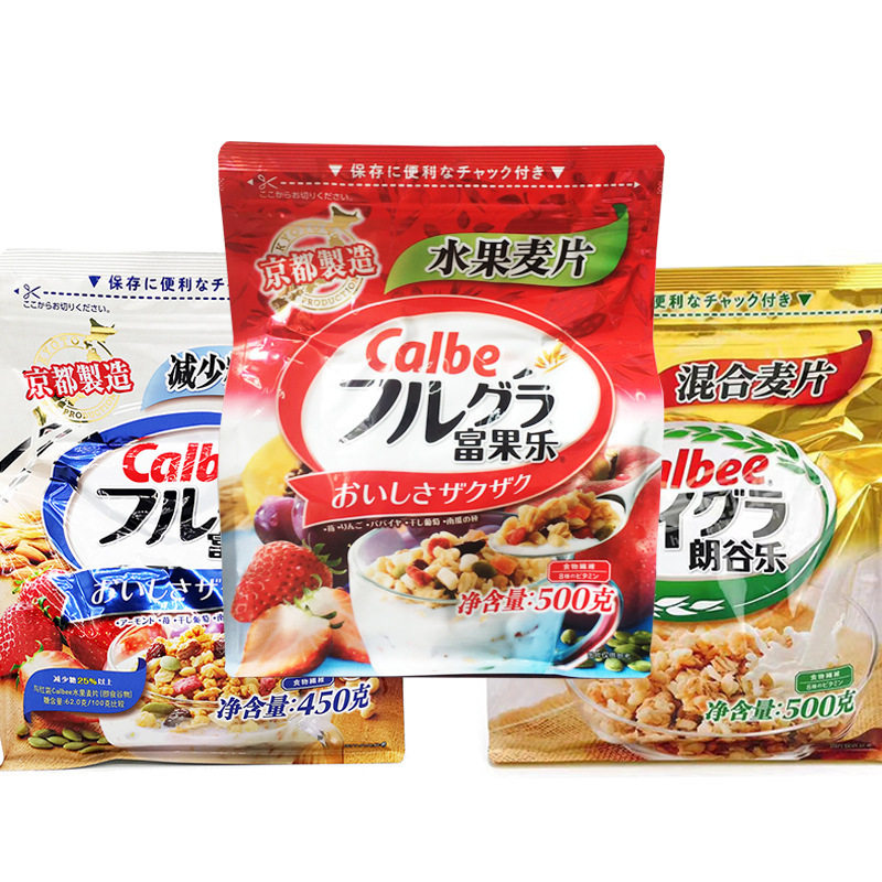 日本进口富果乐北海道卡乐比水果燕麦片谷物零食冲饮450g粗粮果味
