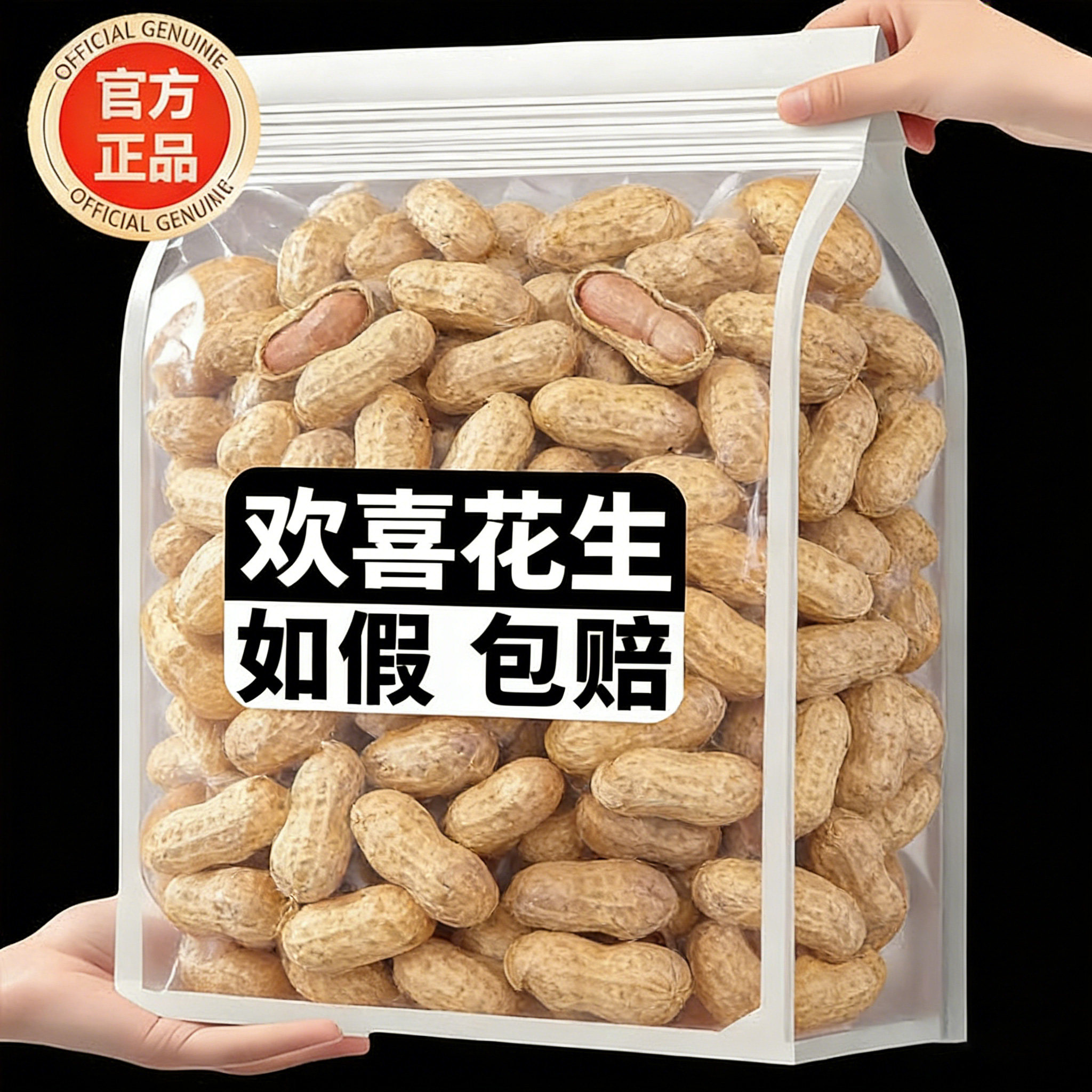 特级花生旗舰店花生带壳山核桃味花生焦糖味花生零食坚果国民炒货