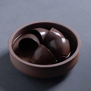 粗陶大号茶洗无釉茶碗水仙花水培花盆茶杯水洗碗蓄水盆茶渣桶