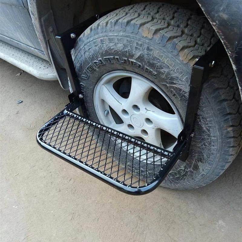轮胎踏板踏步汽车改装挂攀爬车顶车门锁扣折叠脚踏板登车顶辅助梯