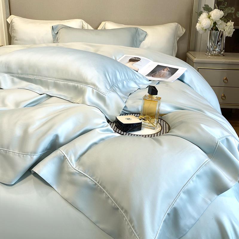 轻奢高级感100支兰精天丝四件套夏凉丝滑裸睡床单被套床上用品1.8
