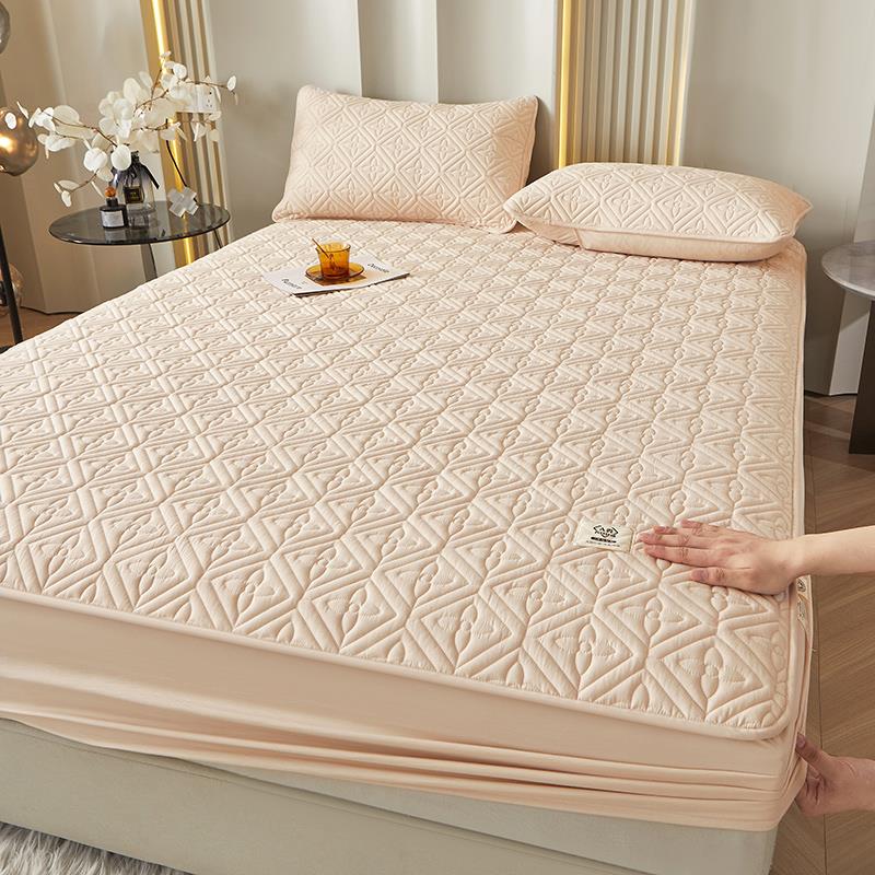 A类抗菌大豆纤维夹棉床笠加厚席梦思床垫保护罩防尘防滑床笠罩1.8