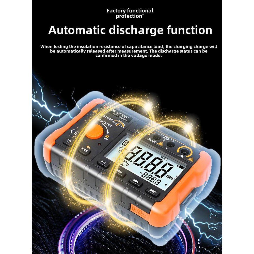 胜利数字显示绝缘电阻测试仪Vc60B+Vc60D+Vc60E+Vc60F高压数字兆