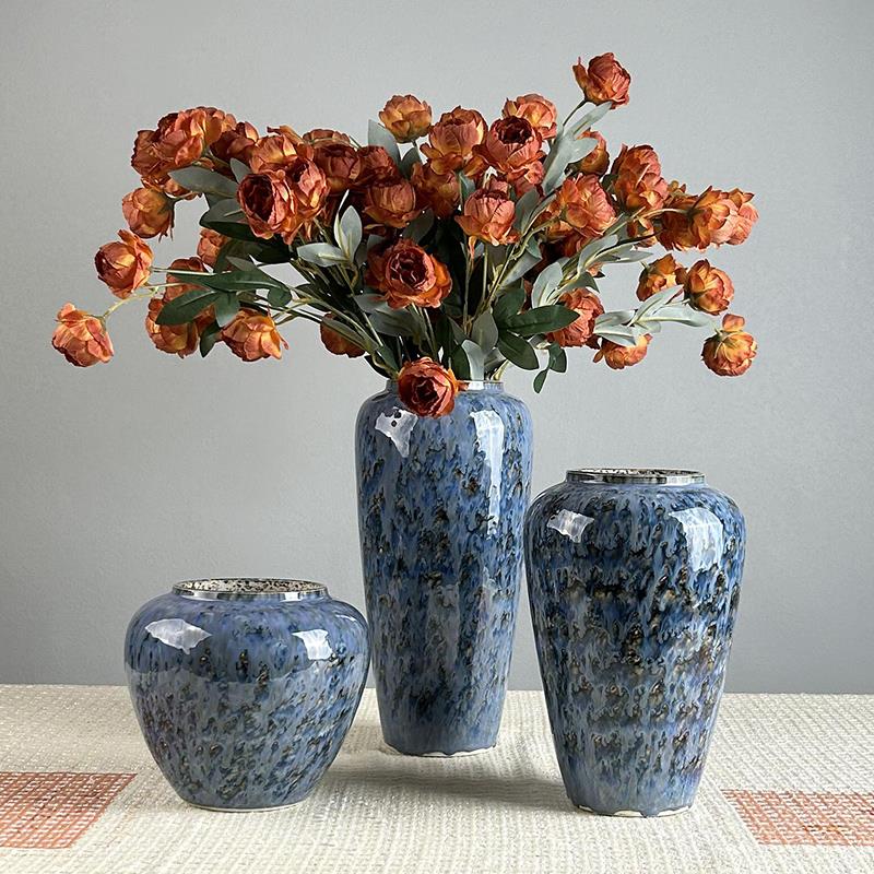 景德镇陶瓷花瓶装饰品家居摆件新中式客厅插花电视柜水培罐子