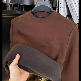 高端德绒羊毛内搭打底衫男士2025新款秋冬季加绒加厚保暖卫衣男款