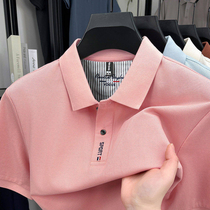 品牌高端翻领polo衫男士短袖t恤2026夏季新款纯棉体恤亮黄色打底