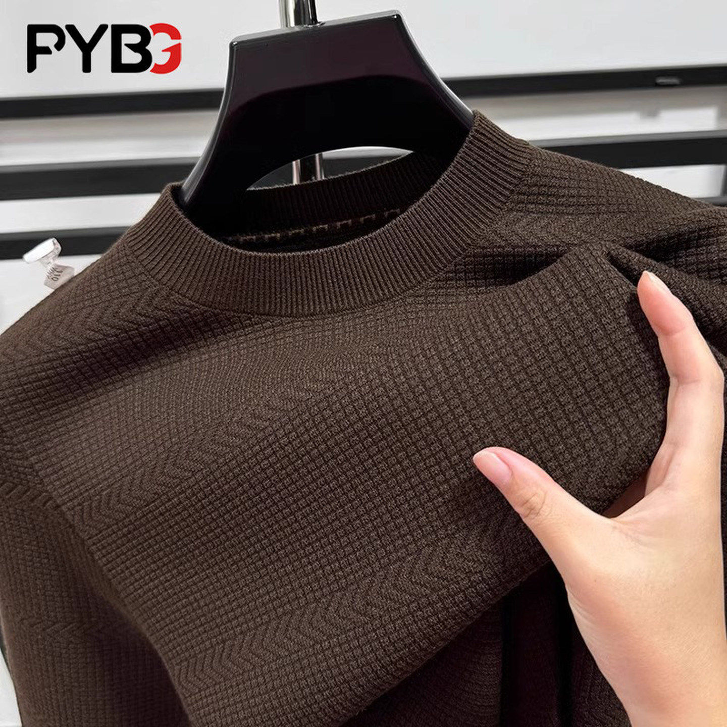 高级感半高领男士毛衣春秋冬2025新款套头内搭保暖针织打底衫男款